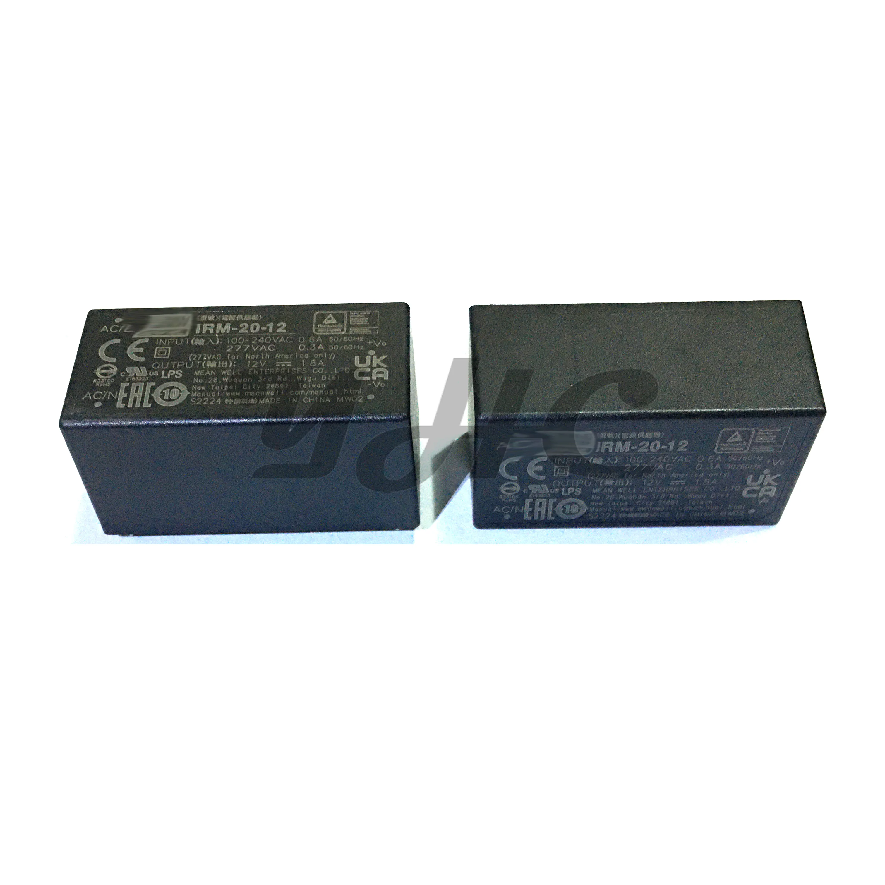 YHC 2pcs IRM-20-12 Enclosed AC DC Converters 1 Output 12V 1.8A 85 ~ 264 VAC, 120 ~ 370 VDC Input