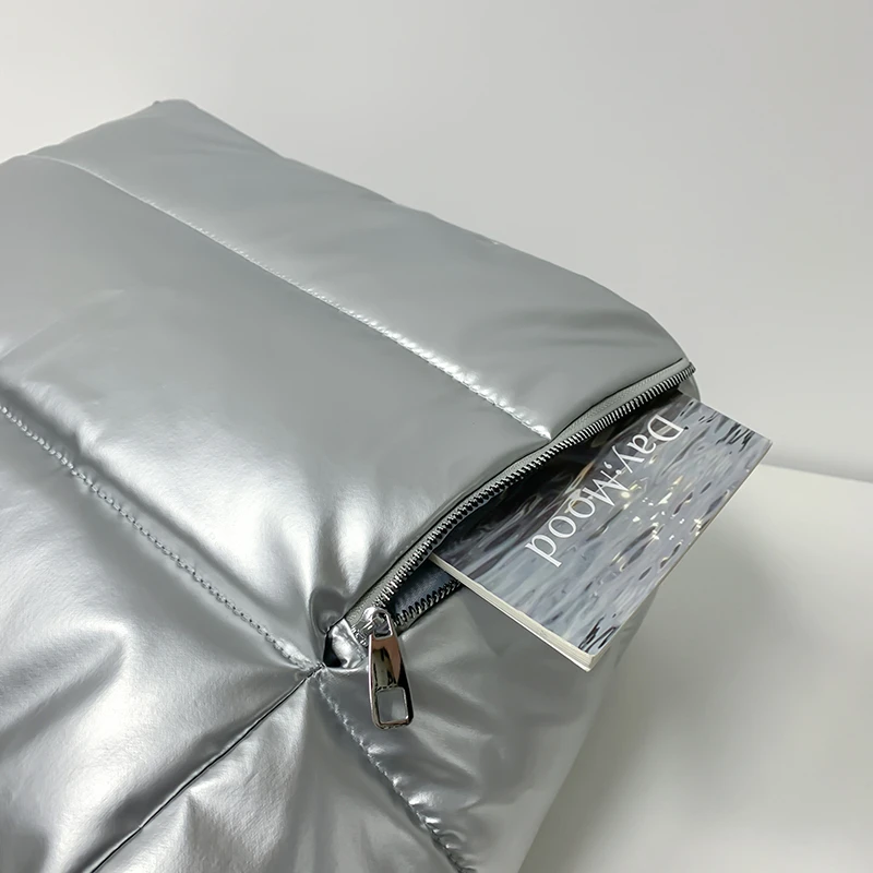 Übergroße lässige Reisetasche für Frauen wasserdichte Nylon gepolsterte Einkaufstasche geste ppte Baumwolle Raum Handtasche Messenger Mode Paar Tasche – Detail 15