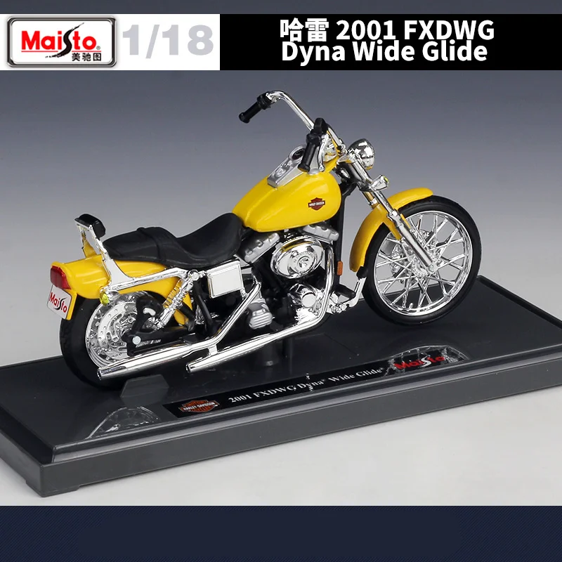 Maisto 1:18 Harley Davidson 2001 FXDWG Dyna Wide Glide Alloy Motorcycle Model Diecast Metal Racing Motorcycle Model Kid Toy Gift