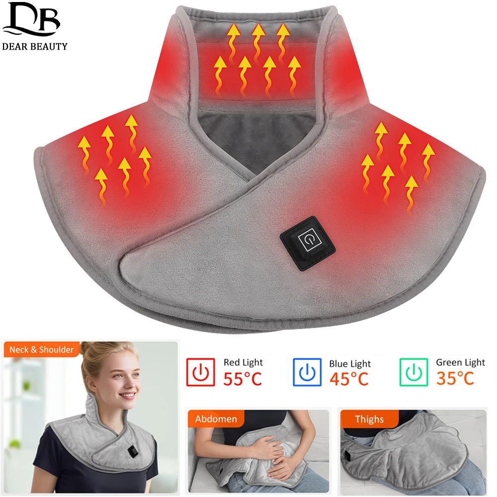 

Электрическая грелка для плеч и шеи, шейная накидка с подогревом, 3-ступенчатая термошаль с быстрым нагревом, зимнее теплое одеяло для шеи и спины