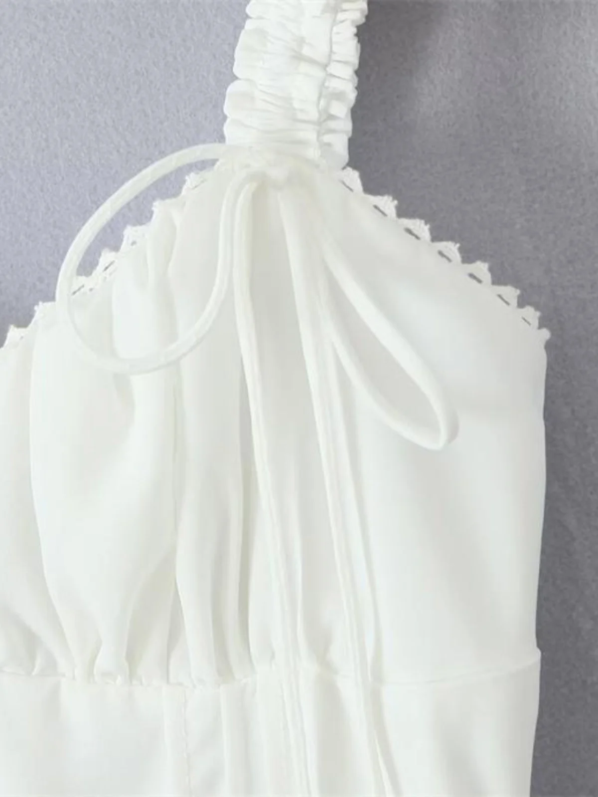 우아한 빈티지 화이트 롱 드레스, 리본 허리 A라인 스커트, 티타임, 해변 휴가, 스퀘어 칼라 여성 드레스