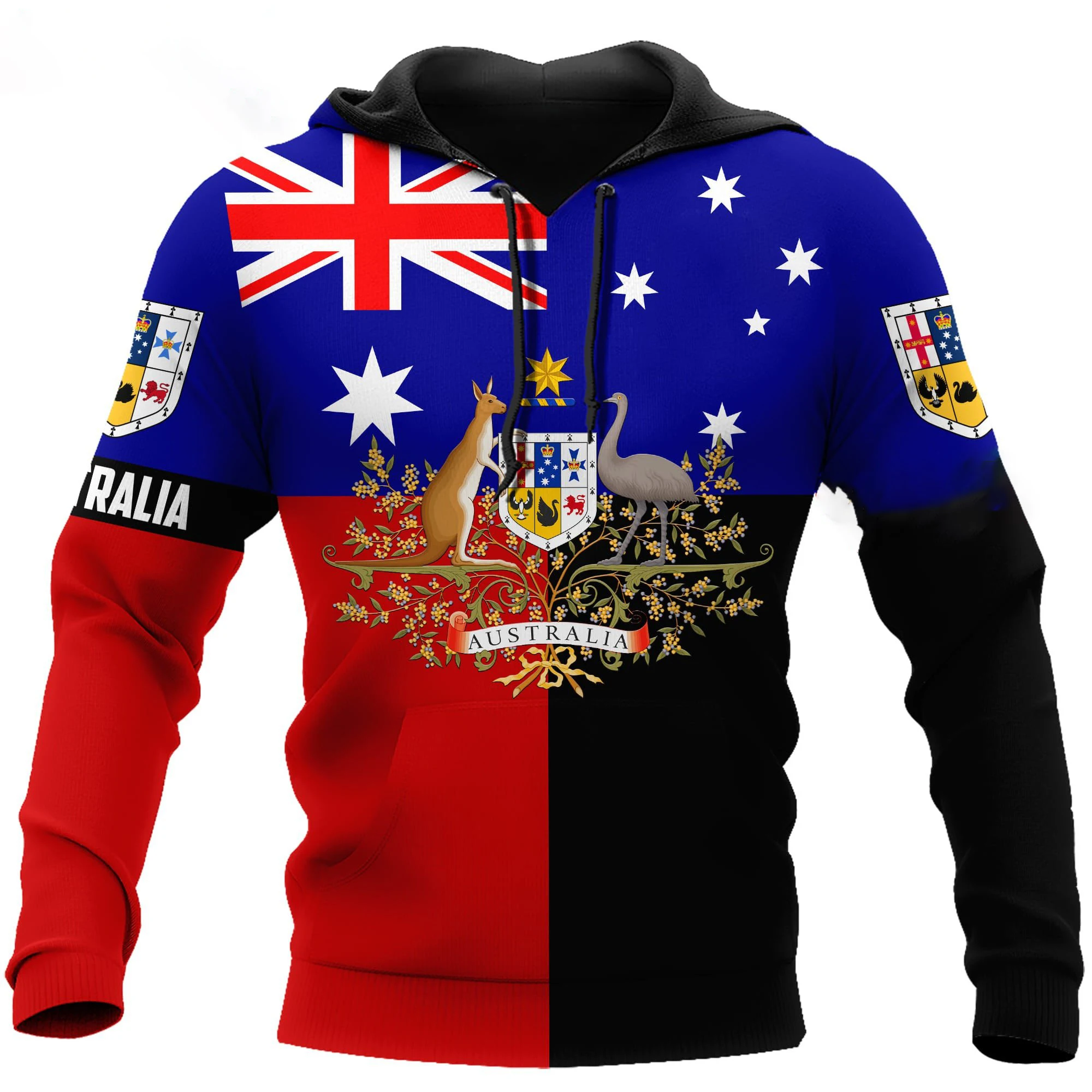 2026Australia männer Hoodies 3D Voller Druck Känguru Herbst Langarm Casual Australien Flagge Streetwear Designer Mit Kapuze Hoodie