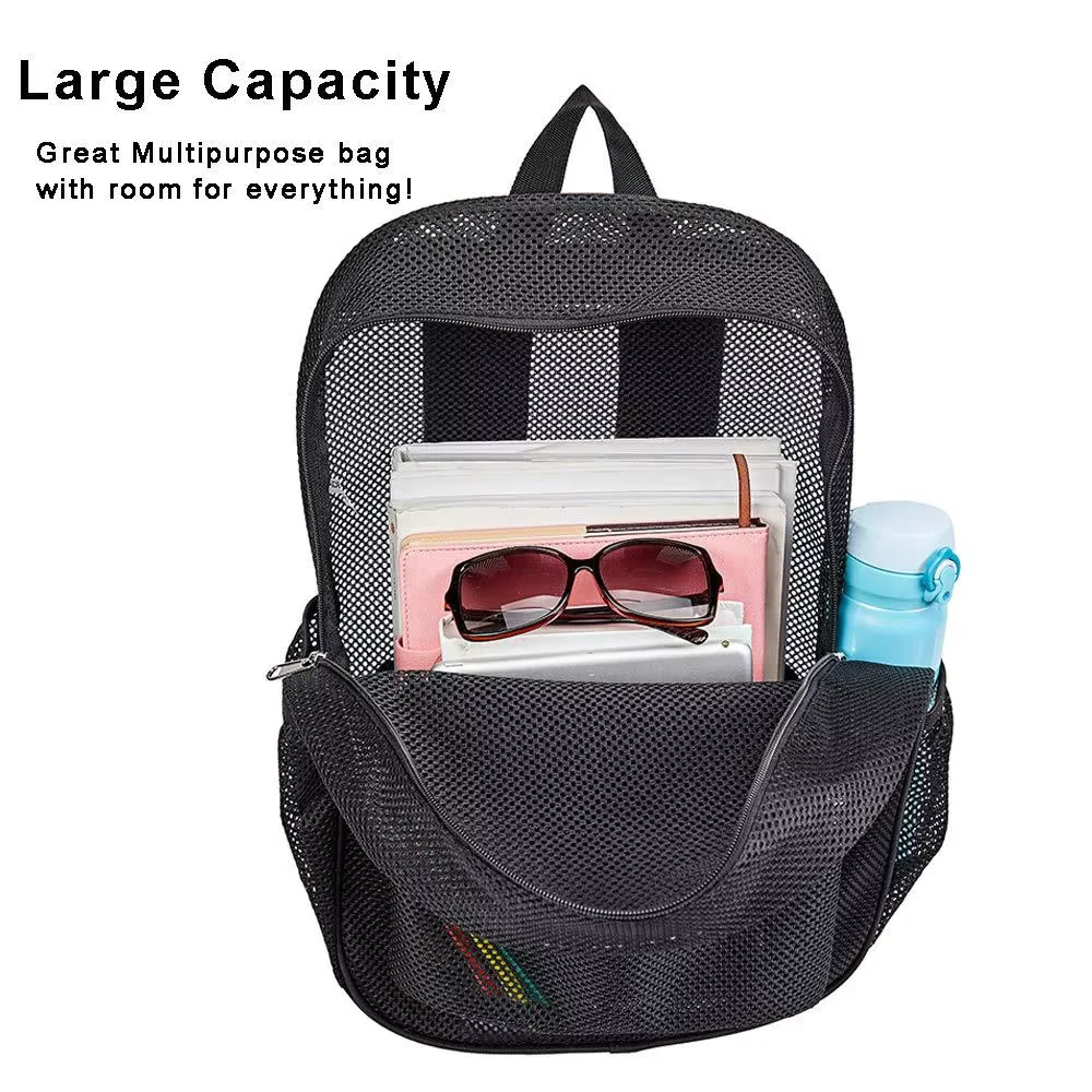 New Breathable Mesh Backpack Sports Fitness Swimming Beach Computer Bag Street Cool Style Outdoor Activity Shoulder Bag for Men image 4