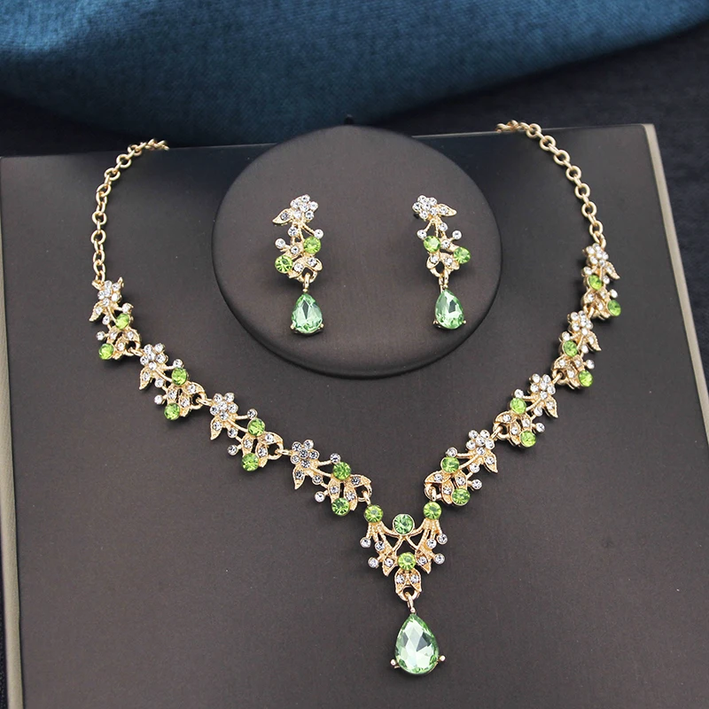 Elegante modische Halsketten-Sets für Damen, Ohrringe, Prinzessinnen-Kragen, 2-teiliges Set, Brautschmuck, Braut, Hochzeit, Kostümzubehör