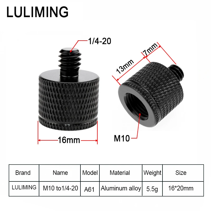 Universal Female 3/8-16 to Male M6 M8 M10 M12 Conversion Screw Camera Photography Accessories Ballhead Tripod Mount Adapter