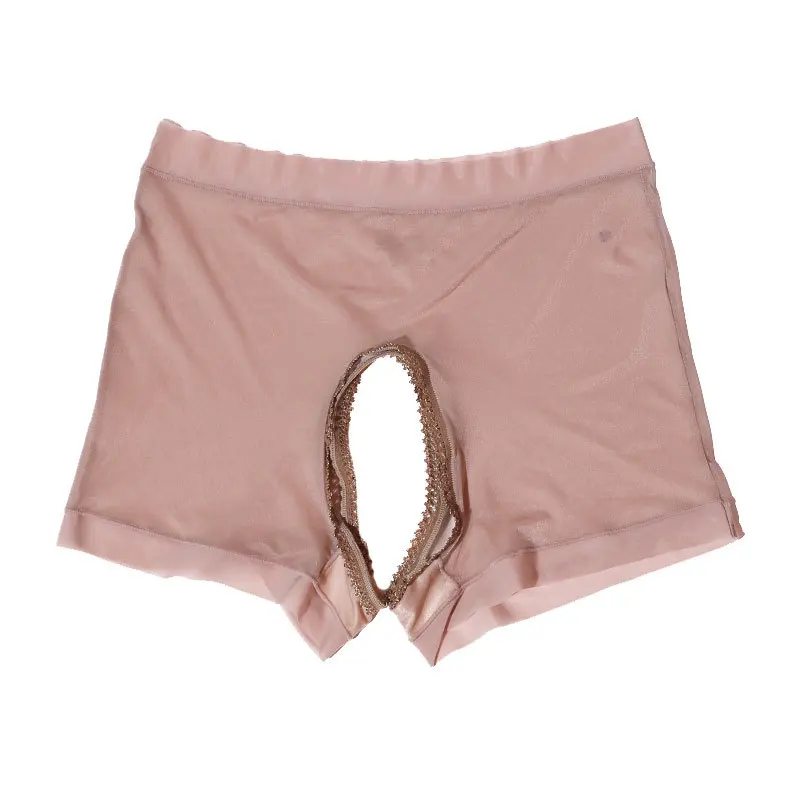 

Женские сексуальные боксеры, шелковистое нижнее белье на ощупь, трусики-боксеры с открытой промежностью, ультра эластичные масляные блестящие прозрачные трусы с искушением