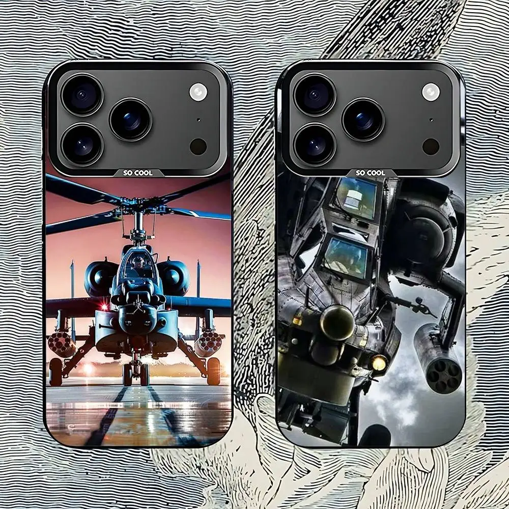 A-Apache AH-64  Phone Case For iPhone 17,16,15,14,13,12,11,Pro,Max,Plus,E,Air,Mini Black Tpu IMD Cover