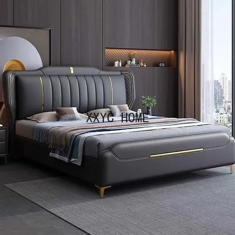 Luxury Bedroom Bed King Size Multifonction Hotel Double Bed Modern Lounge Cama Matrimonio Multifuncional Nordic Furniture