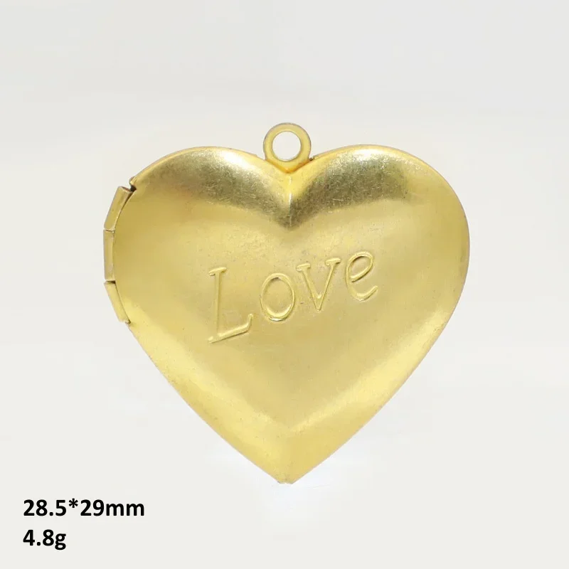 BoYuTe (50 Pieces/Lot) Metal Brass Heart Shaped Photo Locket Pendant Can Open Diy Jewelry Accessories Wholesale