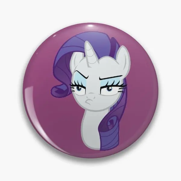 Rarity Looking Very Annoyed  Soft Button Pin Women Clothes Decor Badge Creative Gift Brooch Metal Cartoon Lapel Pin Hat Funny