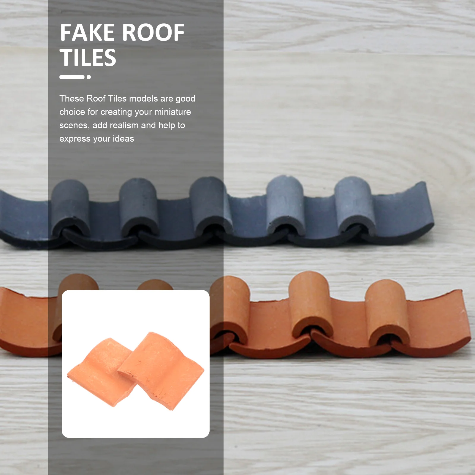 50Pcs Simulation Roof Tiles Creative Small Roof Tiles Models for Kids DIY Mini Building Scenery Craft Projects Theme Party Room