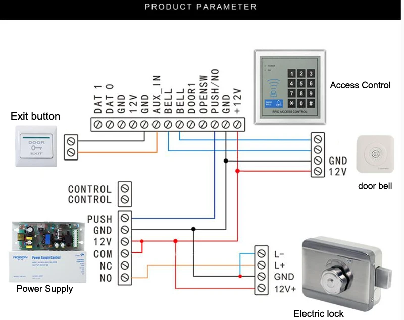 DC12V Silent Safe Intelligent Electric Lock single head lock Intelligent Silent Electronic Lock For Access Control System