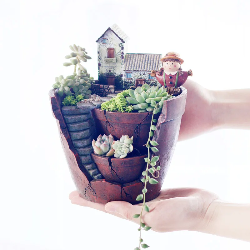 

Sky Garden Creative Zakka цветочный горшок для суккулентных растений украшение для дома гостиная спальня стол микро-пейзаж с подарками из смолы