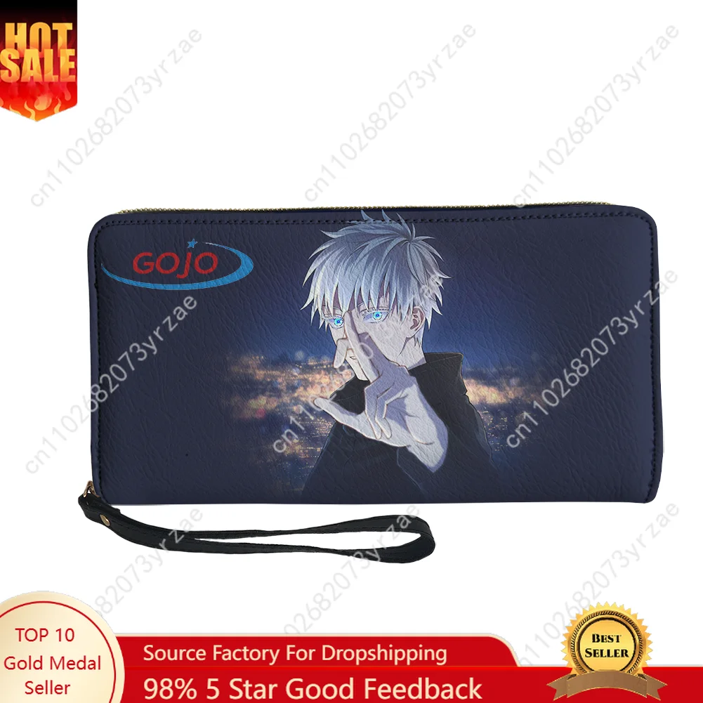 

Satoru Gojo Wallet Mens Womens Teenagers Long Zipper Wallet Double Print Fashion Commuter Personalized Photo Customizde Purses