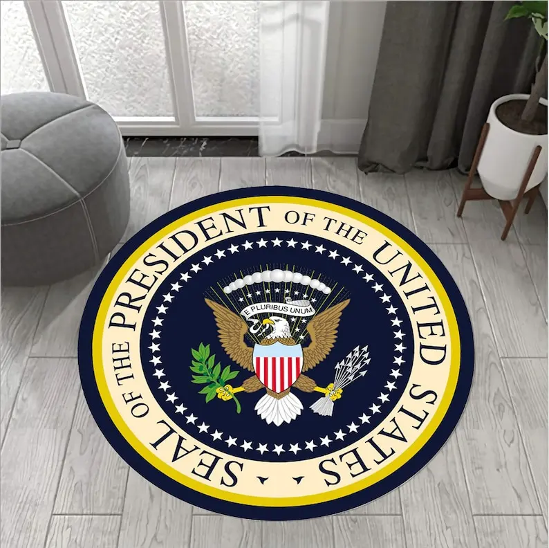 ختم تجريدي وبساط مستدير للرئيس - سجادة منطقة حديثة غير قابلة للانزلاق لديكور المنزل