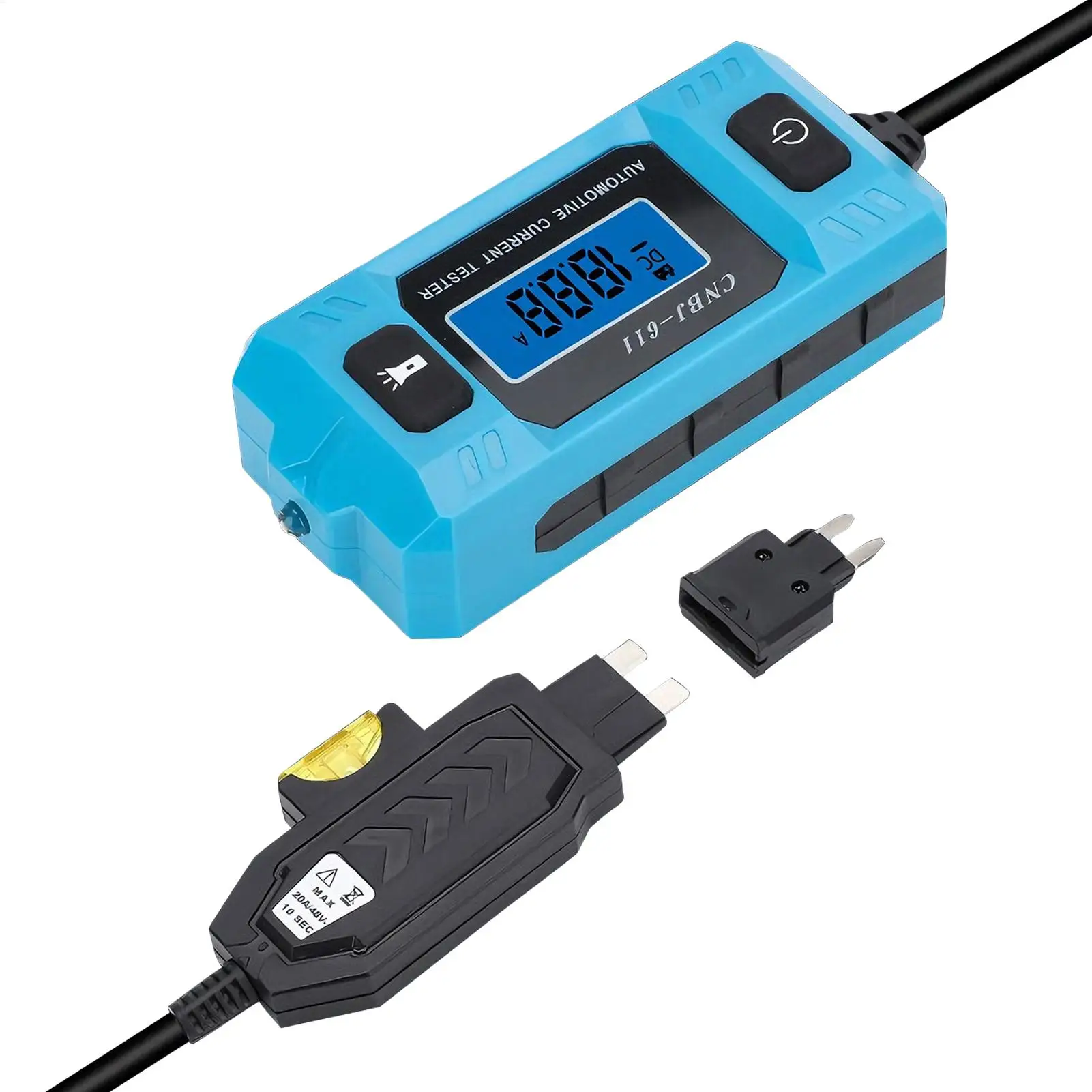 Automotive Circuit Fault Probe Tester 20A 48V Relay Checker with Front Light High-Precision Car Circuit Probe Tester with LCD