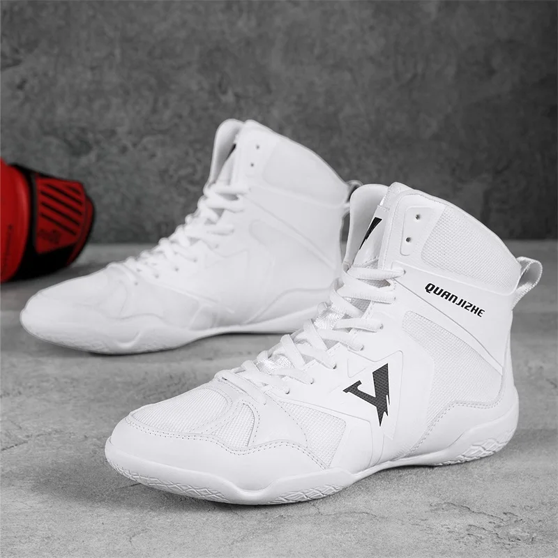 Men New Boxing Shoes Outdoor Brand High Top Combat Athletic Male Breathable Training Struggle Non-Slip Big Size Wrestling Shoes