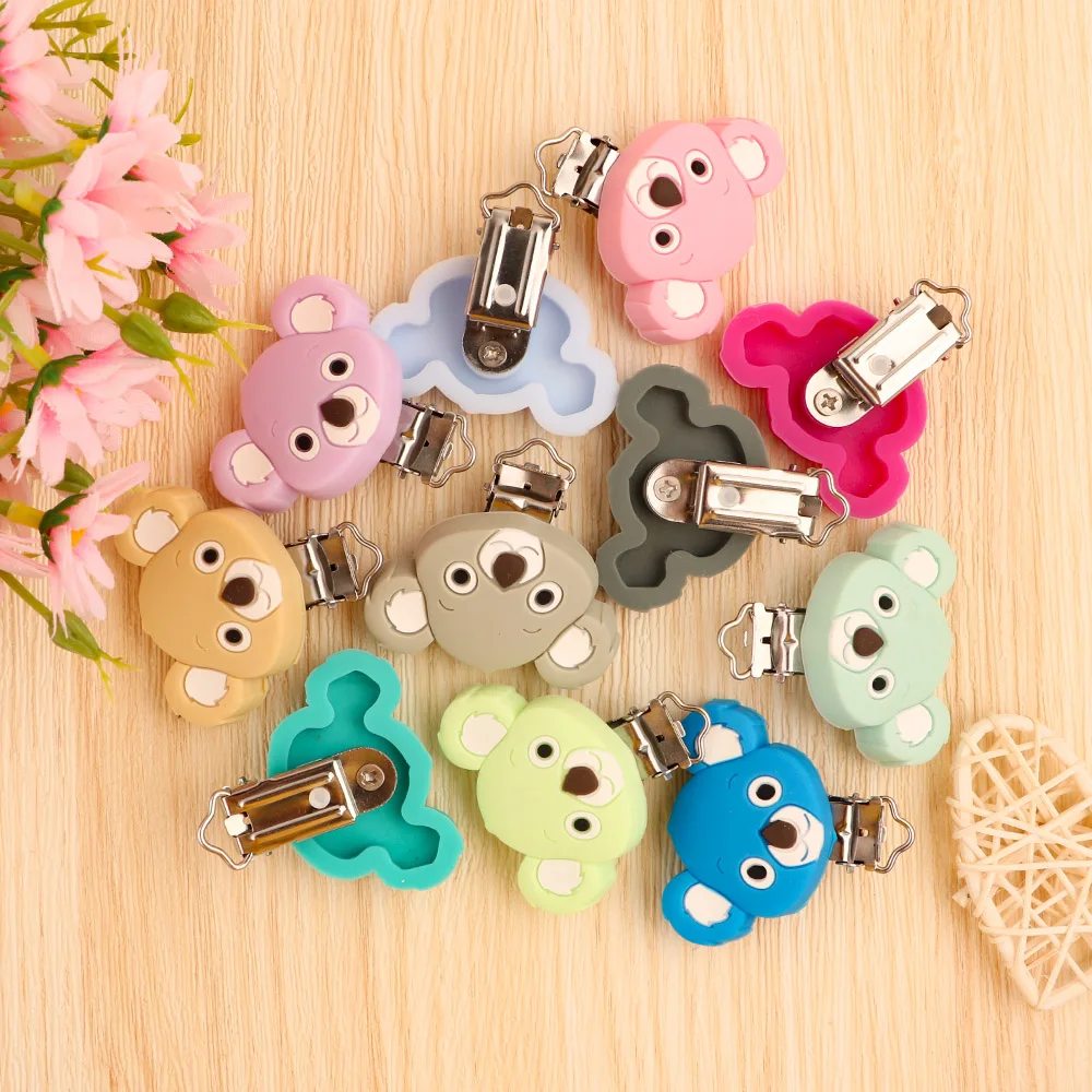 Kovict 3pc Koala Silicone Pacifier Clip Baby Food Grade Pacifier Chain DIY Necklace Bracelet Accessories For Jewelry Making