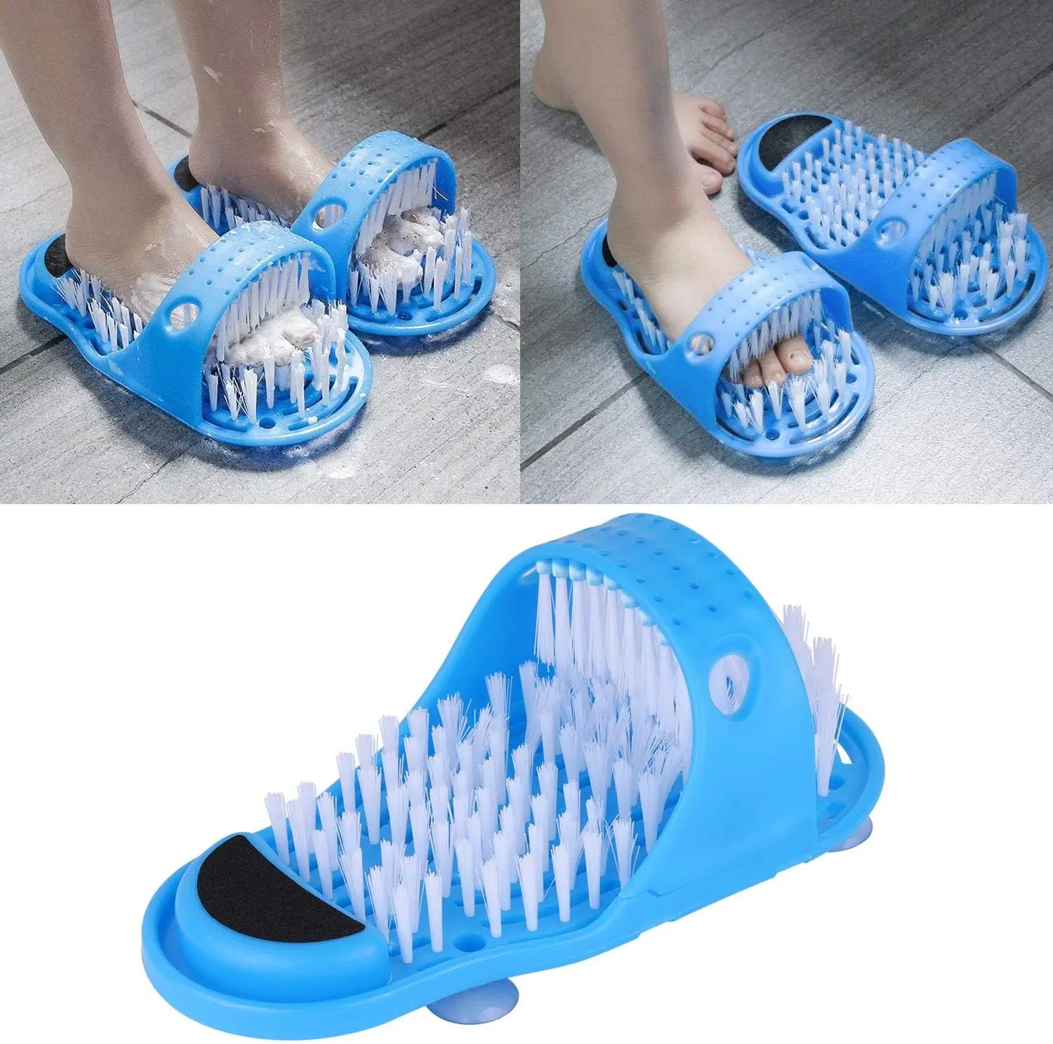 1/2/4PCS Massage Slippers Lazy Foot Wash Brush Mopping Slippers Unisex Spa Bath Foot Scrubber Exfoliator Silicone Body Scrubber