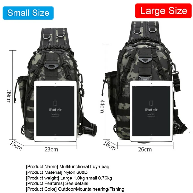 Imagem -06 - Impermeável Tactical Pesca Mochila Masculino Outdoor Multifuncional Camping Mochila Escalada Shoulder Bolsa Tamanho Pequeno