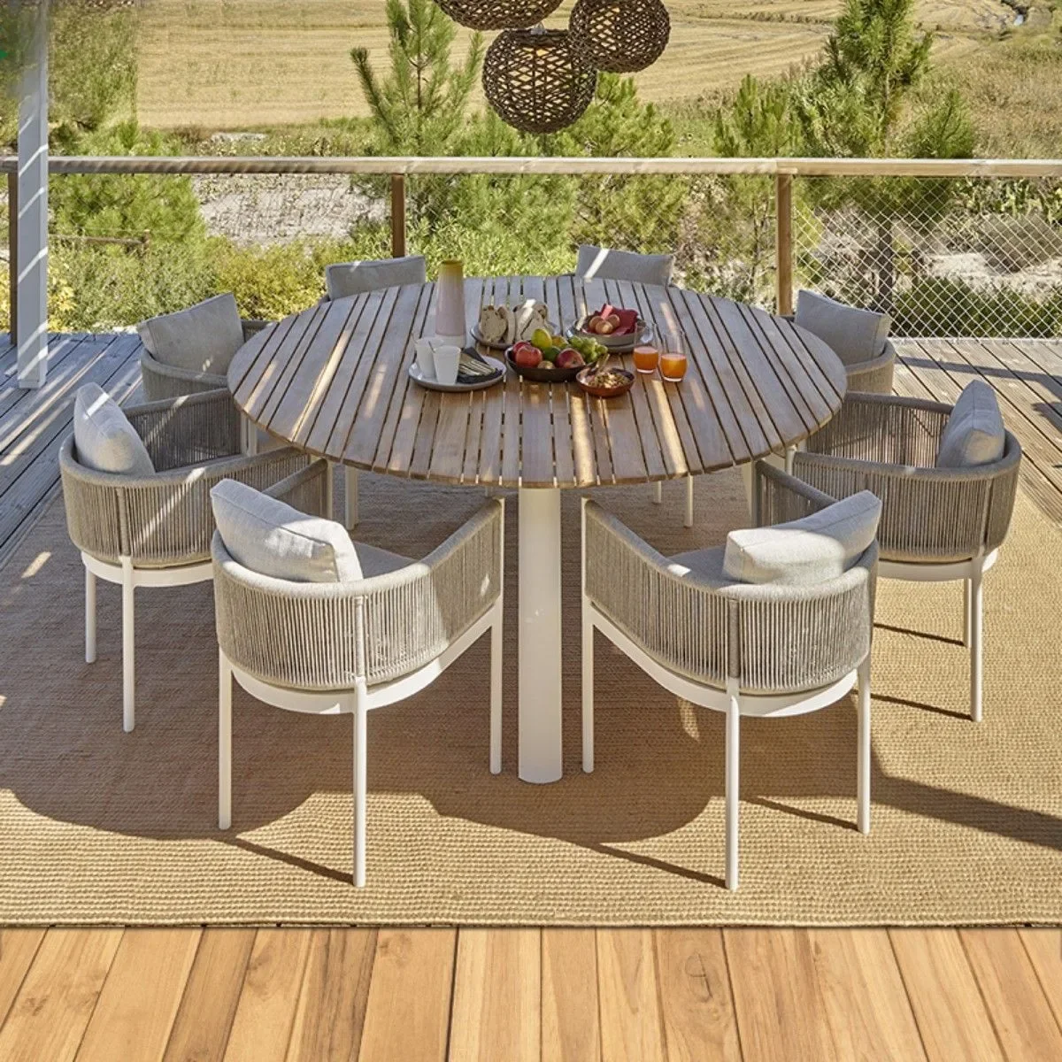 Customized Nordic outdoor tables, chairs, balconies, rattan chairs, coffee tables, villas, hotels, leisure rattan chairs