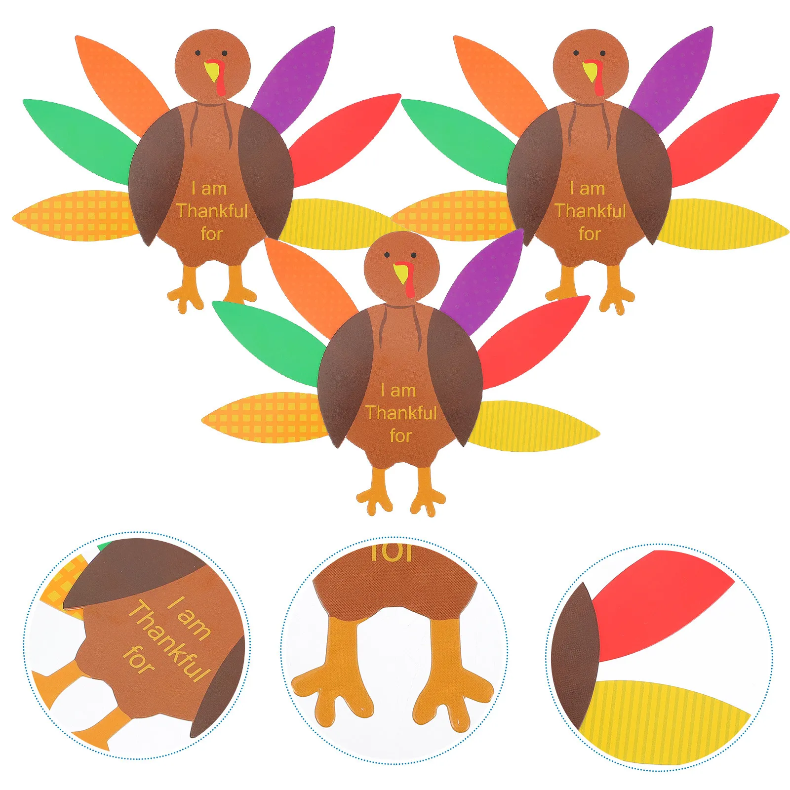 5 Pcs Turkey Craft Supplies Quality Paper Thanksgiving Decorations Party Hanging Accessories Photo Props DIY Materials