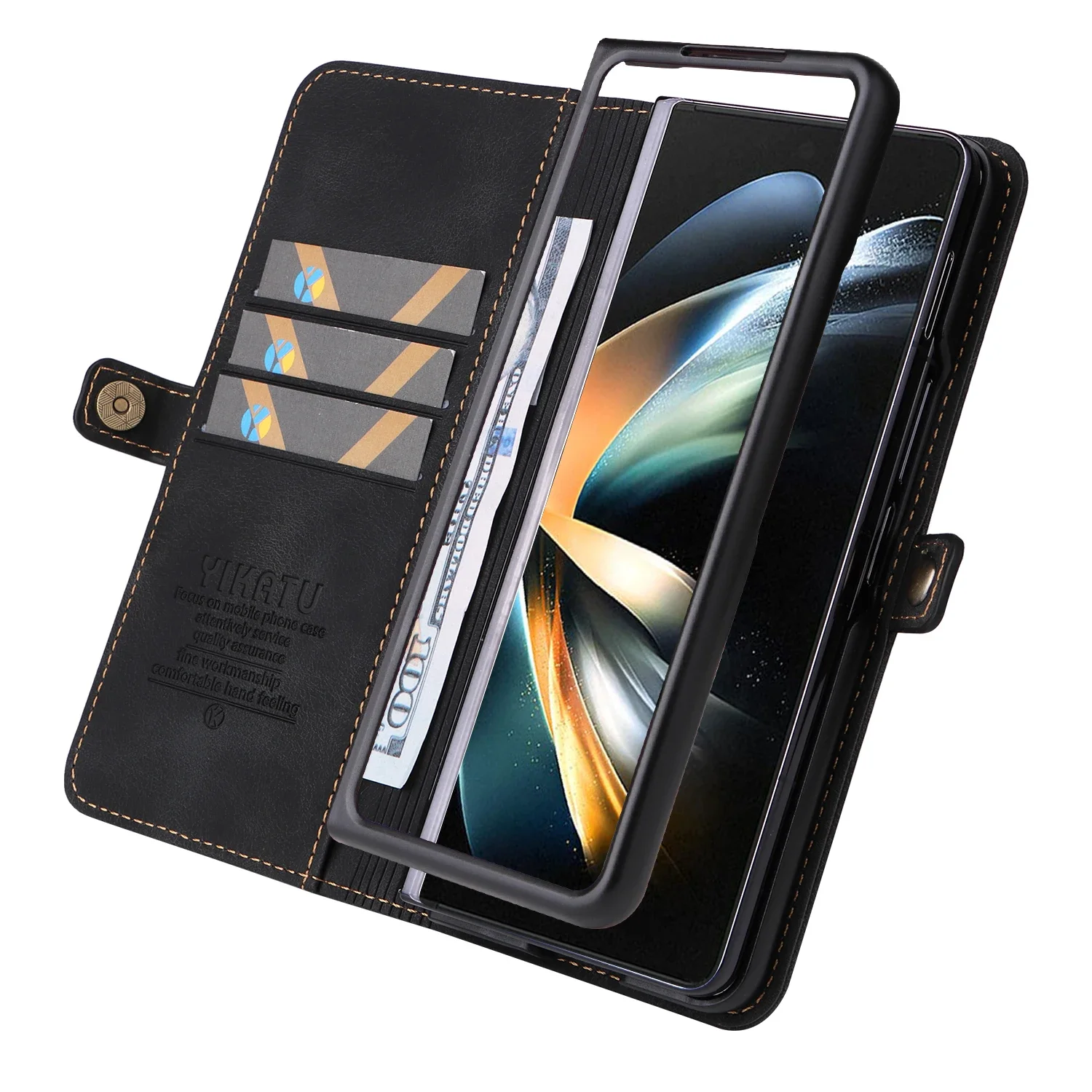 Shockproof Case For Samsung Galaxy Z Fold 6 Z Fold 4 Flip Cover Folding Machine Leather Sheath Protective For Sam Z Fold 3 Cover