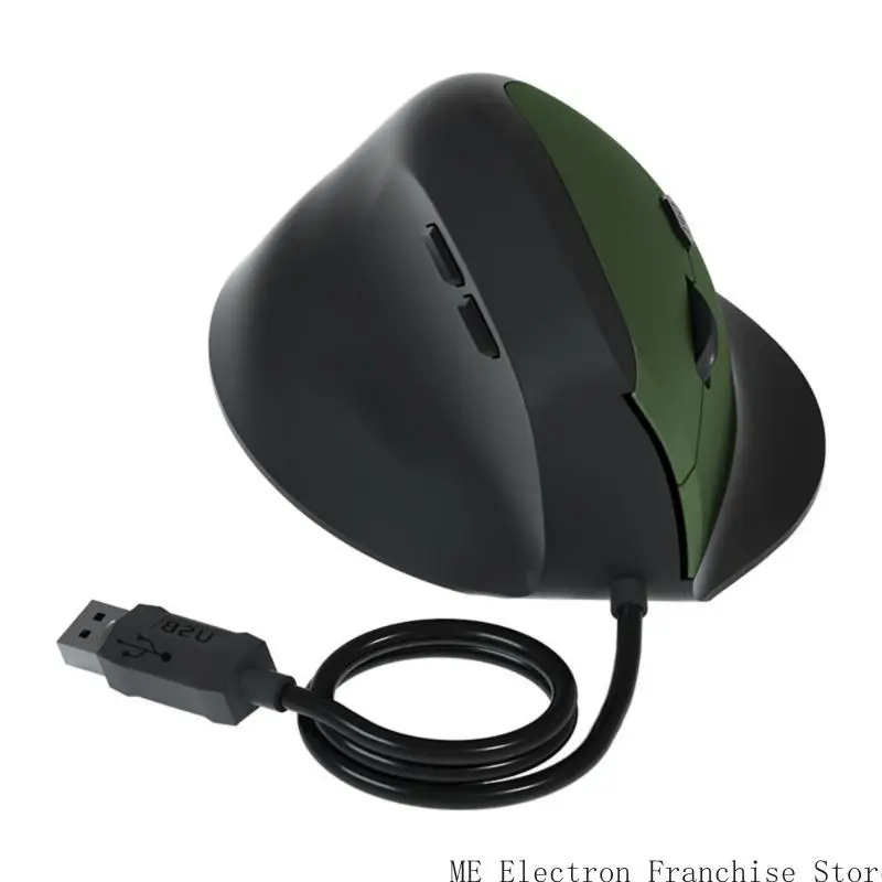 T5EA CORDO DIREITO DIREITO MOUSE VERTICAL ERGONOMIC GAMING MOUSE 1600DPI Ajuste o pulso óptico USB Mouse saudável para PC