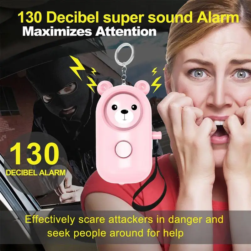 

Personal Alarm Keychain Self Defense Alarm Keychain Alert Device 130Db Personal Siren Ring with Led Light Key Chain Alarms