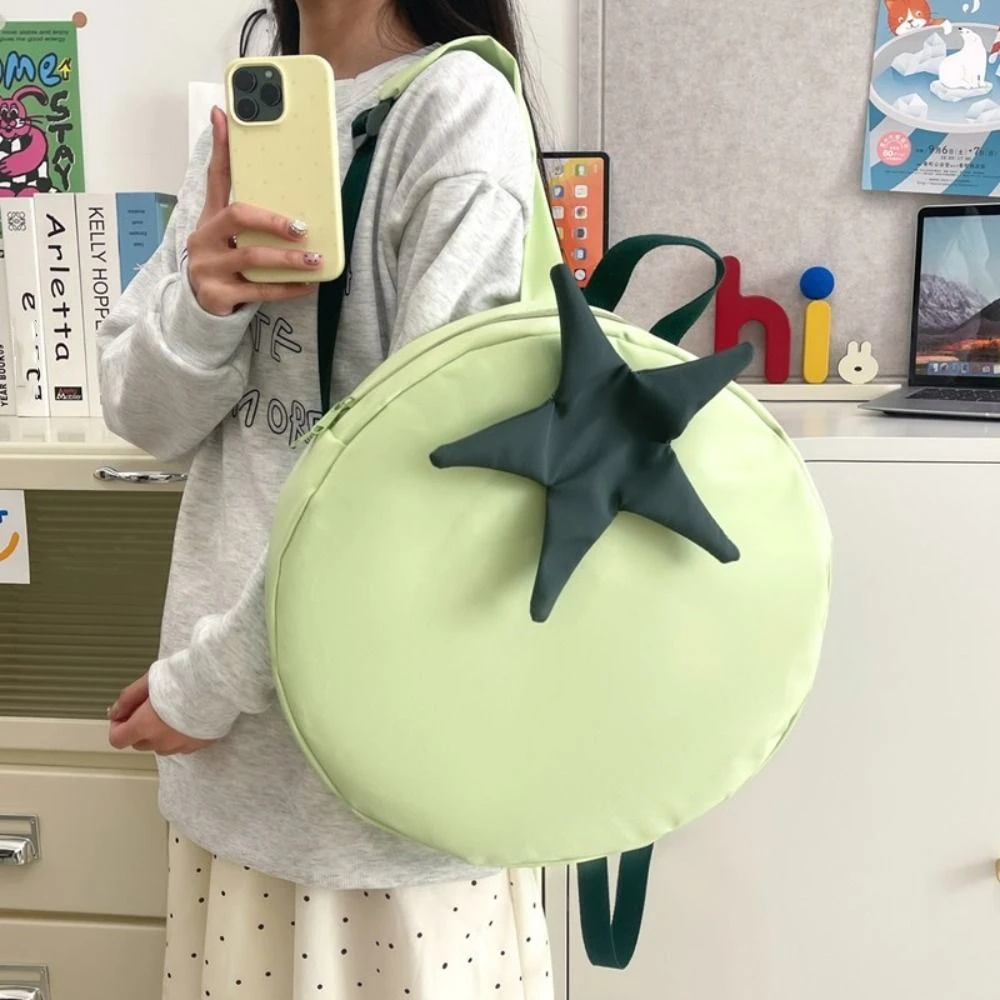 

Новый милый рюкзак с помидорами, повседневный легкий рюкзак большой емкости на молнии, водонепроницаемый студенческий школьный рюкзак для улицы