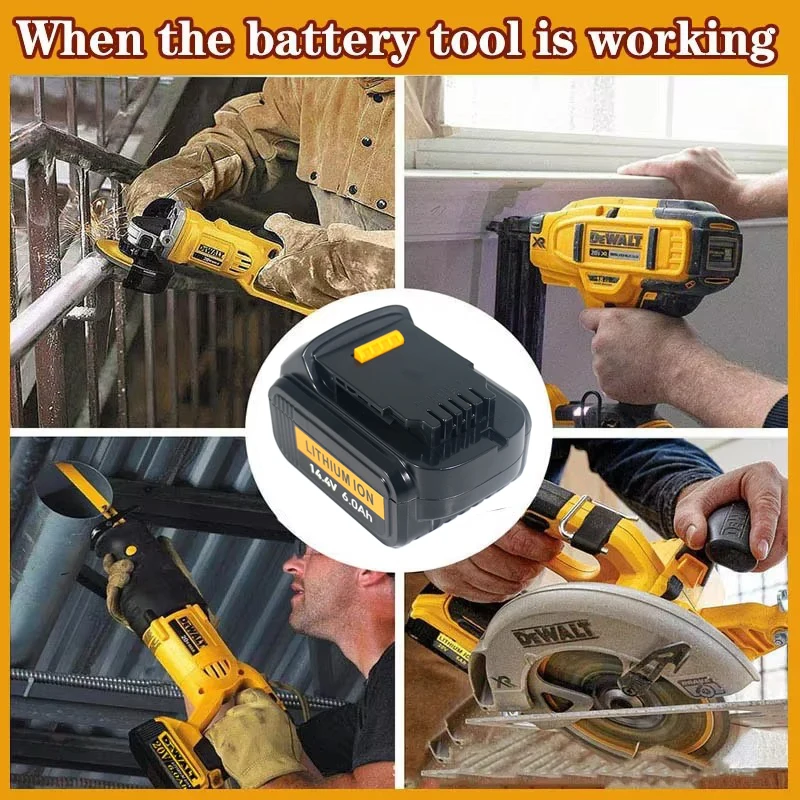 Baterie Dewalt DCB140 Lithium-iontová pro 14,4V 6Ah dobíjecí baterie pro elektrické nářadí DCB142 DCD735L2 DCF835C2 DCF835L2 DCL030 DCB140 - náhled 3