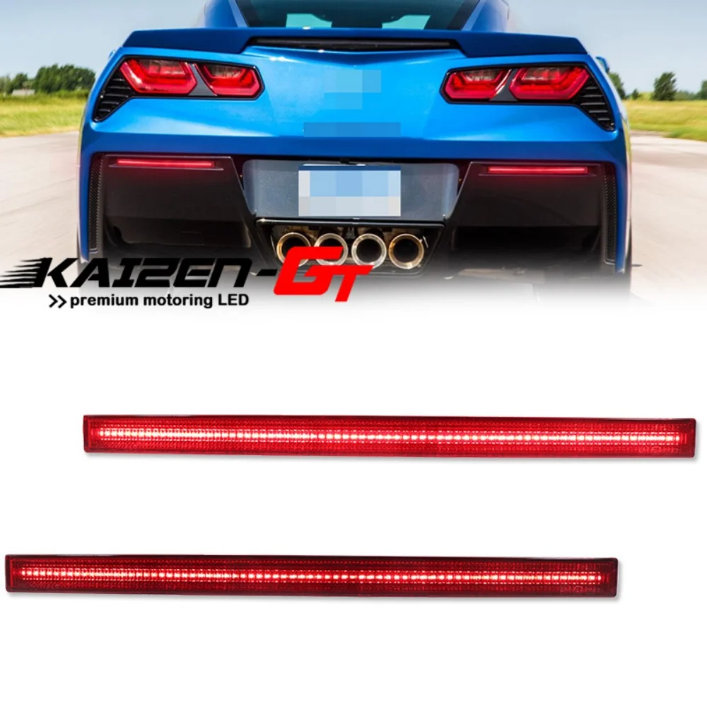 

Red LED Car Rear Bumper Reflector Lights Tail/Brake Lights Rear Fog Lights Stop Lights For Chevrolet Corvette C7 2014-2019 12V