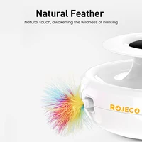 ROJECO 2 in 1 Smart Cat Toys Automatic Feather Fun Ball Toy Set For Cat Dog 5 Modes Electronic Interactive Pet Toy Accessories 6