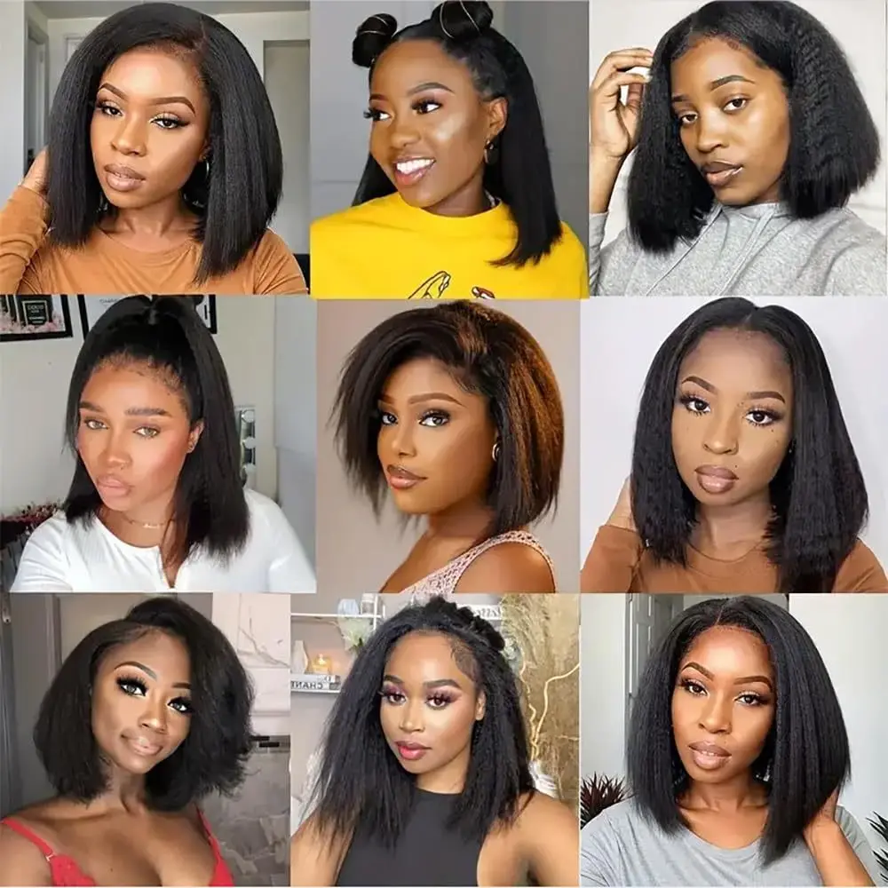 

Women's Real Hair Wig Frontal Lace Straight Hairline Wigs Breathable Handmade f Crt Hair Extensions for Middle Aged Women