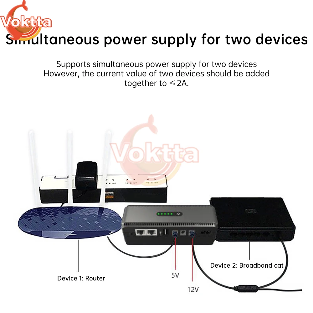 Imagem -05 - Ups Battery Backup Power Supply Monitoramento Óptico Cat Fonte de Alimentação Ininterrupta ue dc 8800mah 10400mah 5v 9v 12v