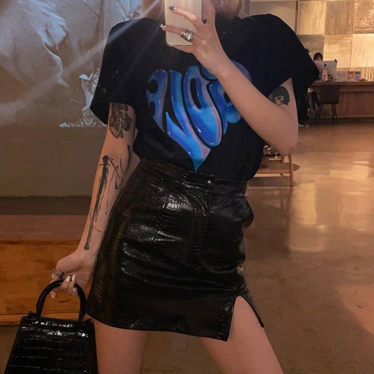 

Summer Style Sexy High Waist Leather Skirt Side Split Skirt Short Skirt Women Ropa Mujer Mini Skirts Clothes for Women