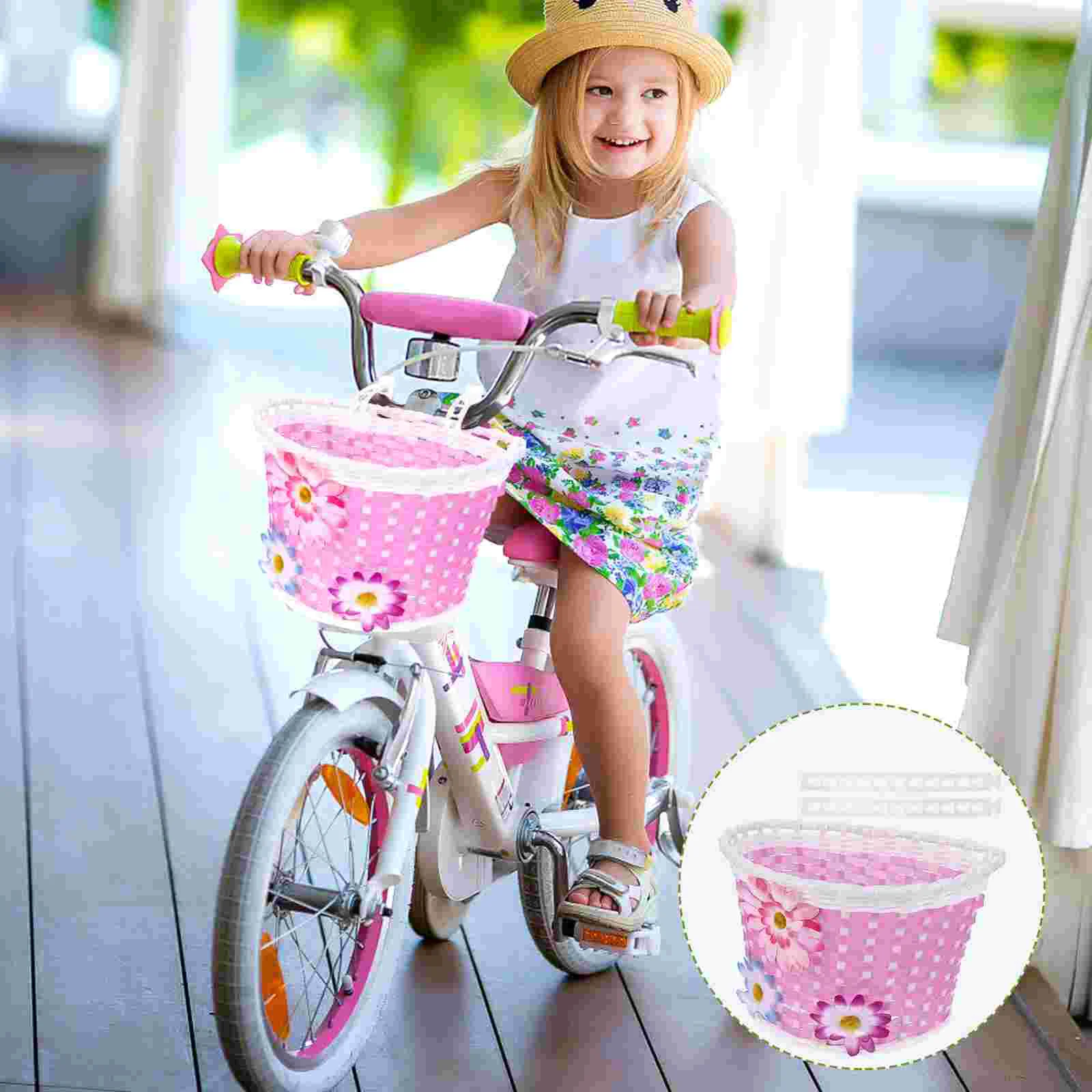 

Basket Bike Handlebar Kids Girls Front Rattan Storage Scooter Wicker Rear Handmade Woven Funny Decor Cycling Baskets Boys Child