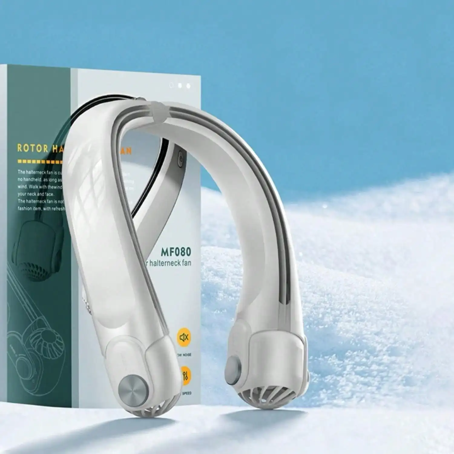 

Portable rechargeable hanging neck fan,big battery long working time, cooling area increased by 600%