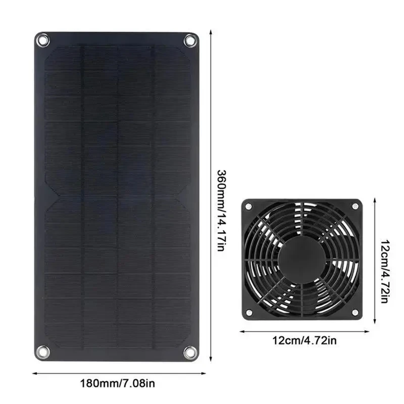 Pannello solare monocristallino da 10W DC5521 carica di uscita batteria da 12V piastra fotovoltaica Kit ventola di scarico per animali domestici