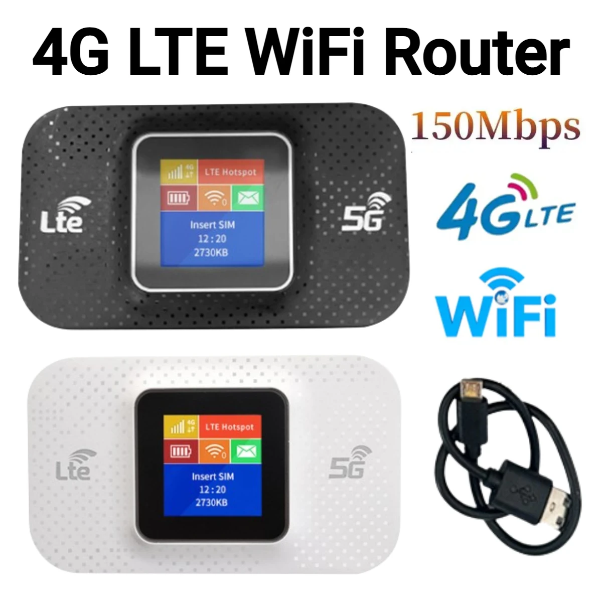 4G LTE 라우터 150Mbps 휴대용 와이파이 리피터, 3650mAh 잠금 해제 포켓 무선 라우터, SIM 카드 슬롯, 야외 모바일 핫스팟 