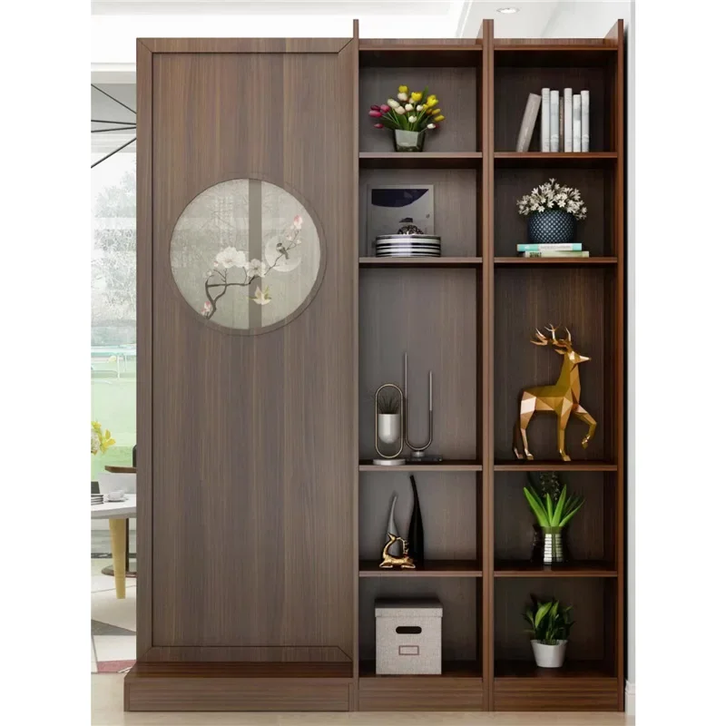 Enter the door, screen partition, living room occlusion, entrance cabinet is facing the door, modern simplicity