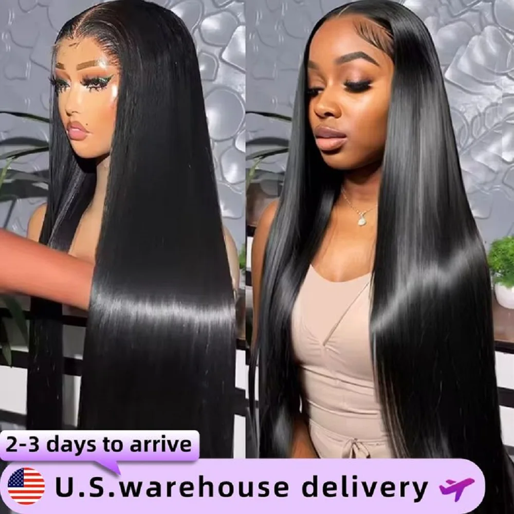 Прямые парики фронта шнурка, человеческие волосы, предварительно выщипанные, 13x4 HD, прозрачные парики фронтальной части шнурка, человеческие волосы, естественная линия волос, плотность 200%