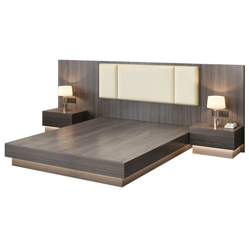 

#Minimalist Wooden Furniture Bed with Ce Certificate for Luxury Hotel Commercial Use