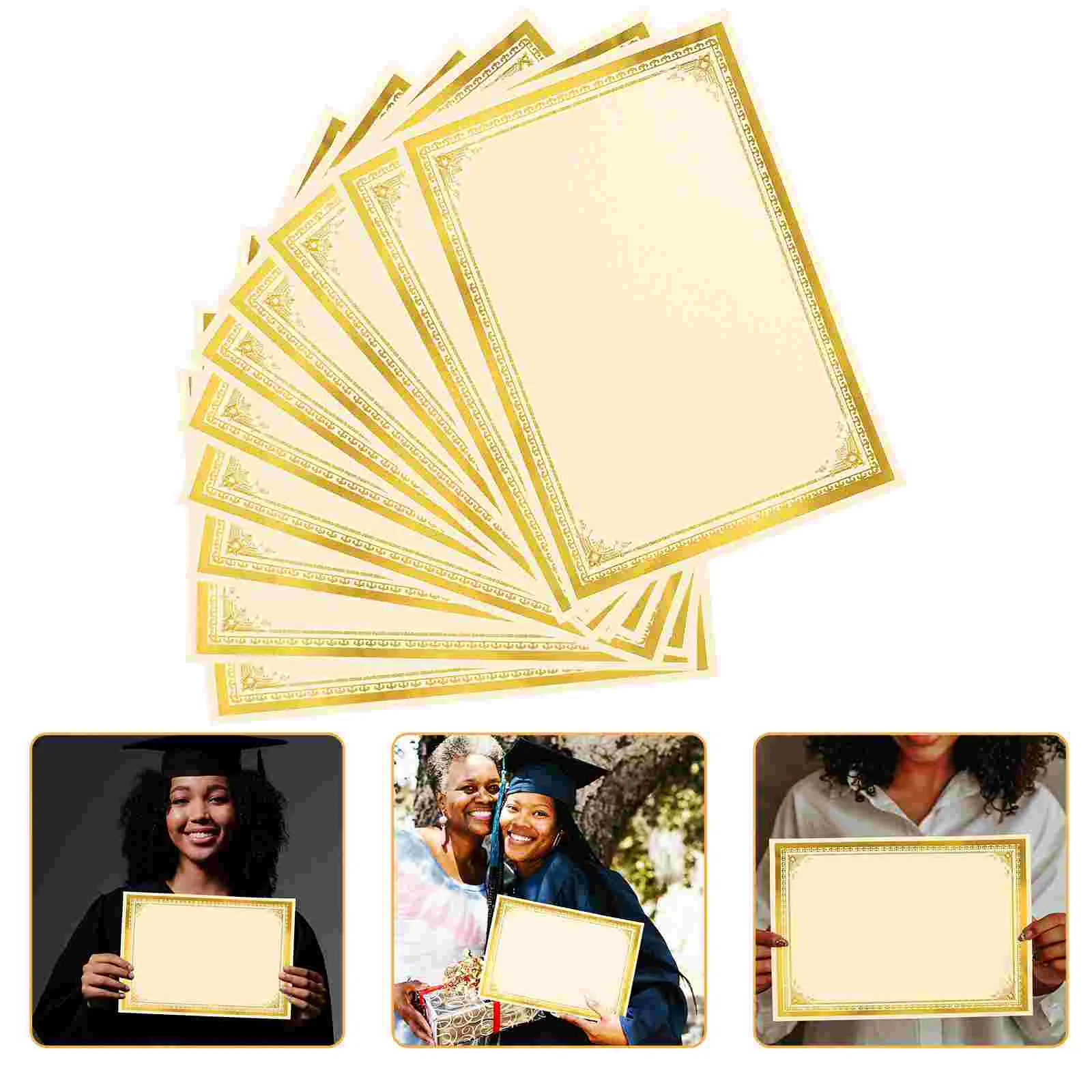 Certificado em branco de apreciação High-end Wordless Hot Stamping Páginas Internas Impressora Papel Honra Escola Prêmio Graduado