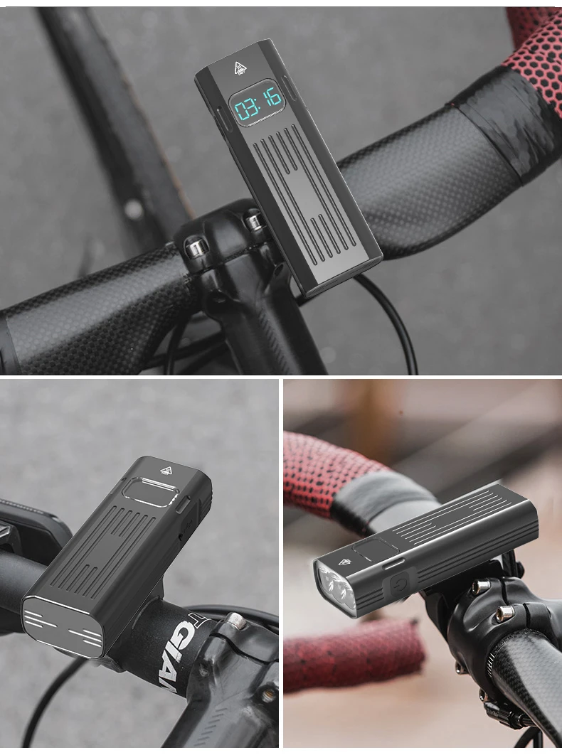 5200mAh Super Bright Bicycle Light USB Rechargeable Mountain Bike Headlight Led flashlight Night Riding long range adjustable