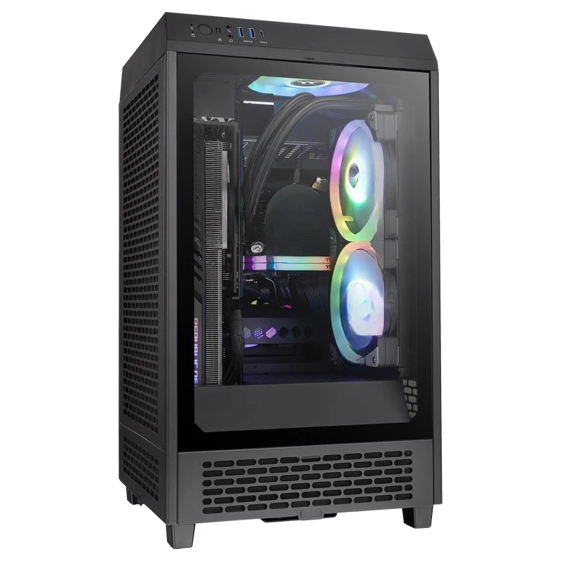 

Tt Desktop Computer Main Case Tower 200 Mini ITX Support 4090 Graphics Card