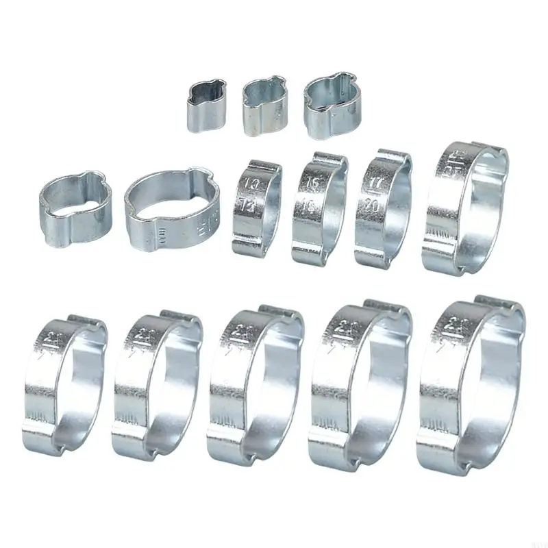 Pack Of 10 Steel 304 Double Ear Hose Clamps Easy to Use for Secure Pipe Fastening In Plumbing & Automotive M4YD