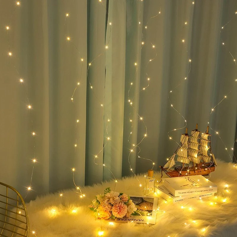 

3/4/6M USB LED Curtain String Lights Decor for Party Wedding Christmas Garland Lights 2025 New Year Navidad Christmas Tree Decor