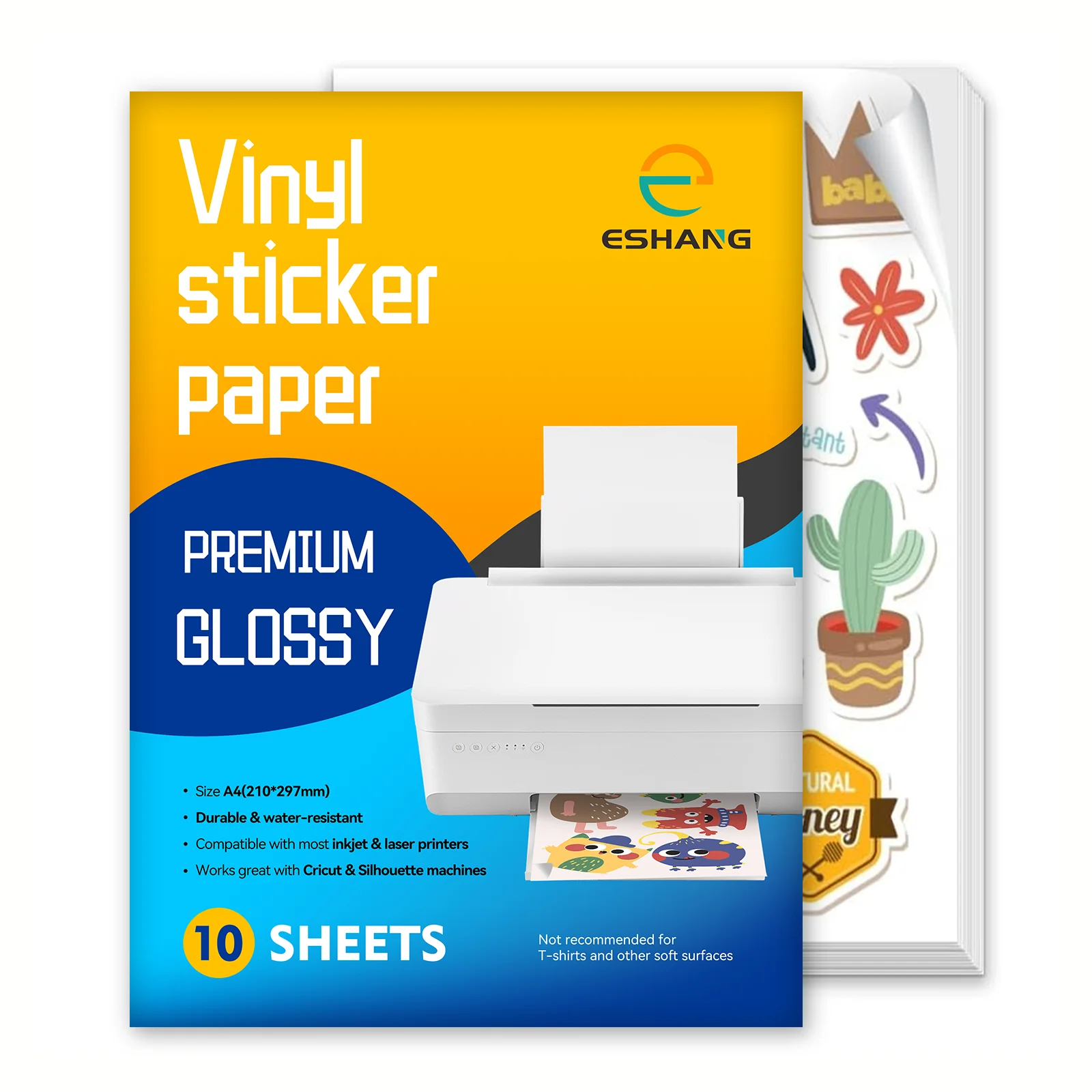 10/20 Vellen A4 Glanzend Wit Vinyl Stickerpapier voor Inkjet Printer 8,3×11,7 inch Zelfklevend Scheurbestendig Etiketpapier