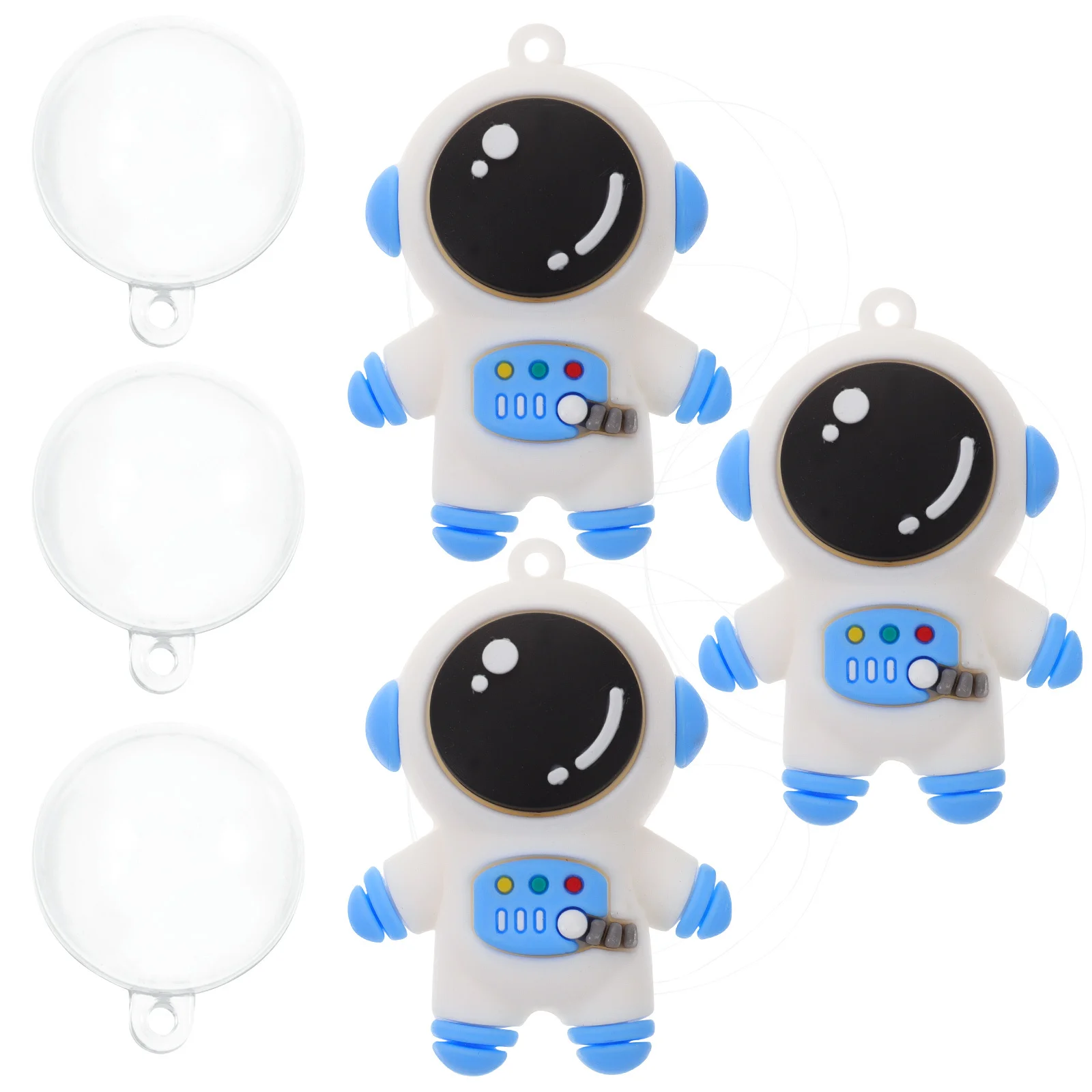 

3Pcs Astronaut Modeling Craft for Fish Tank Underwater Scene Decoration Hand-Colored Mini Ornament Simulated Landscape Aquarium